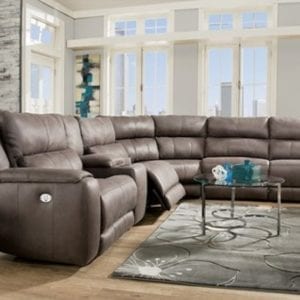 Dazzle Reclining Leather 5 Piece Sectional