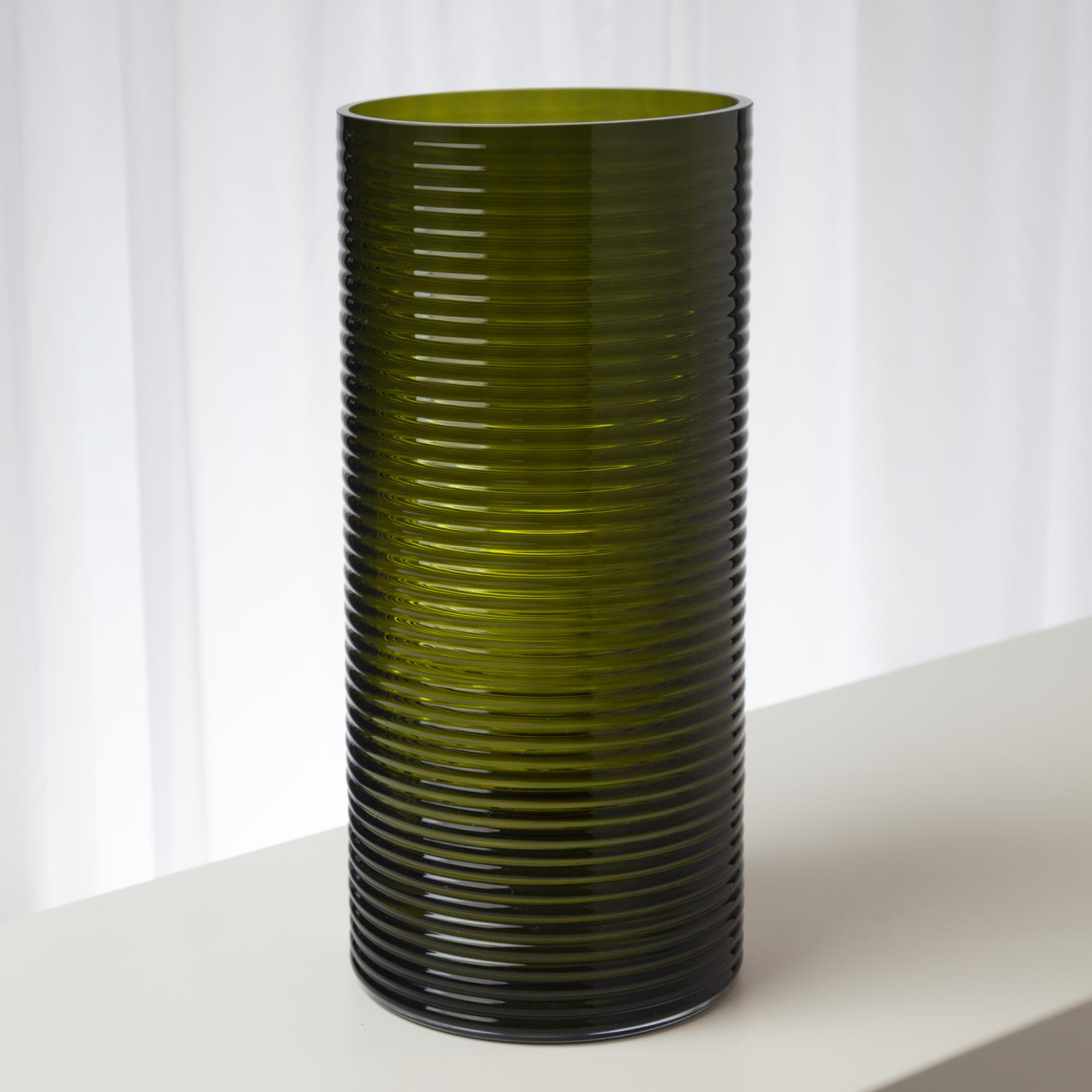 Ribbed Glass Vase - Large