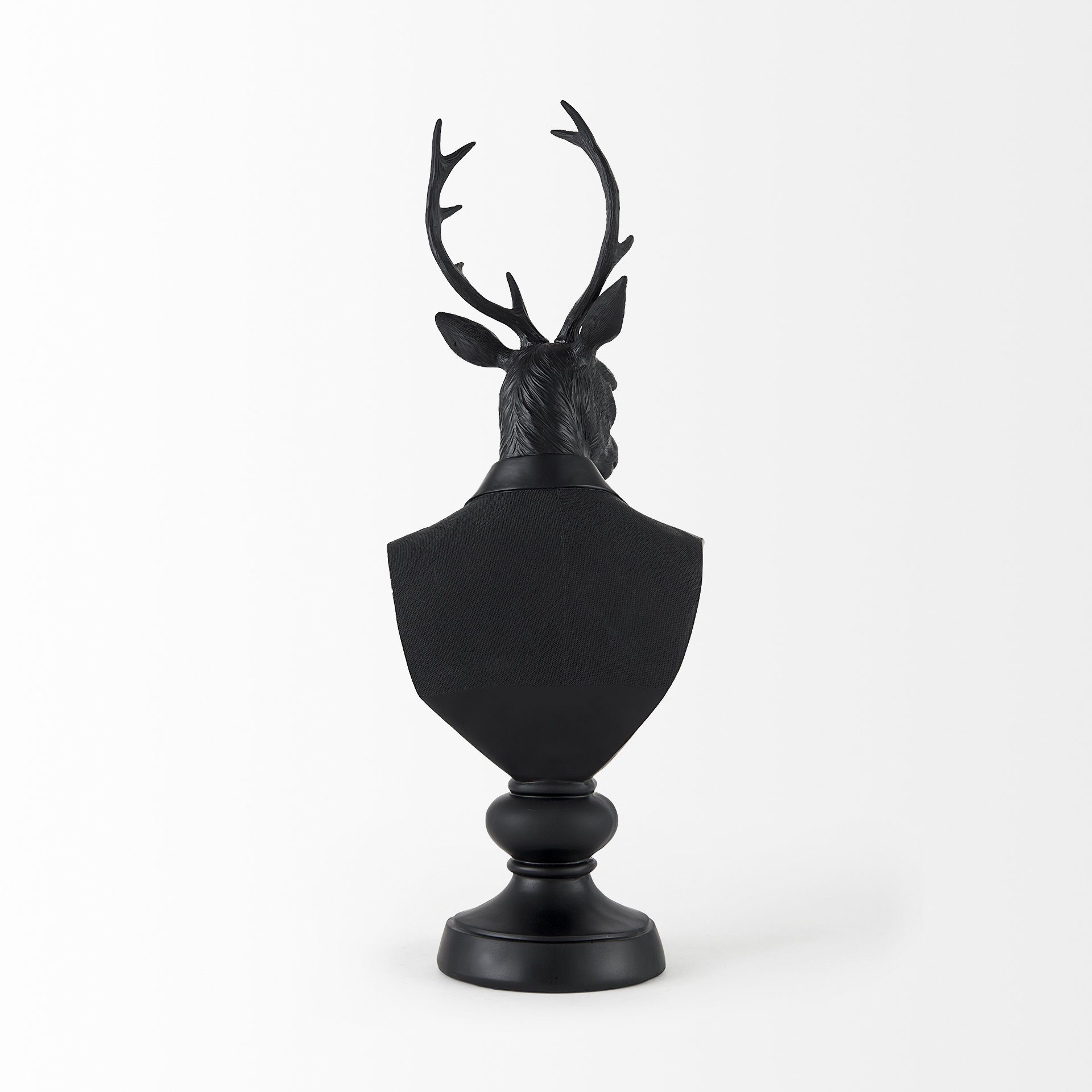 Mozart Deer Bust Black Painted Resin