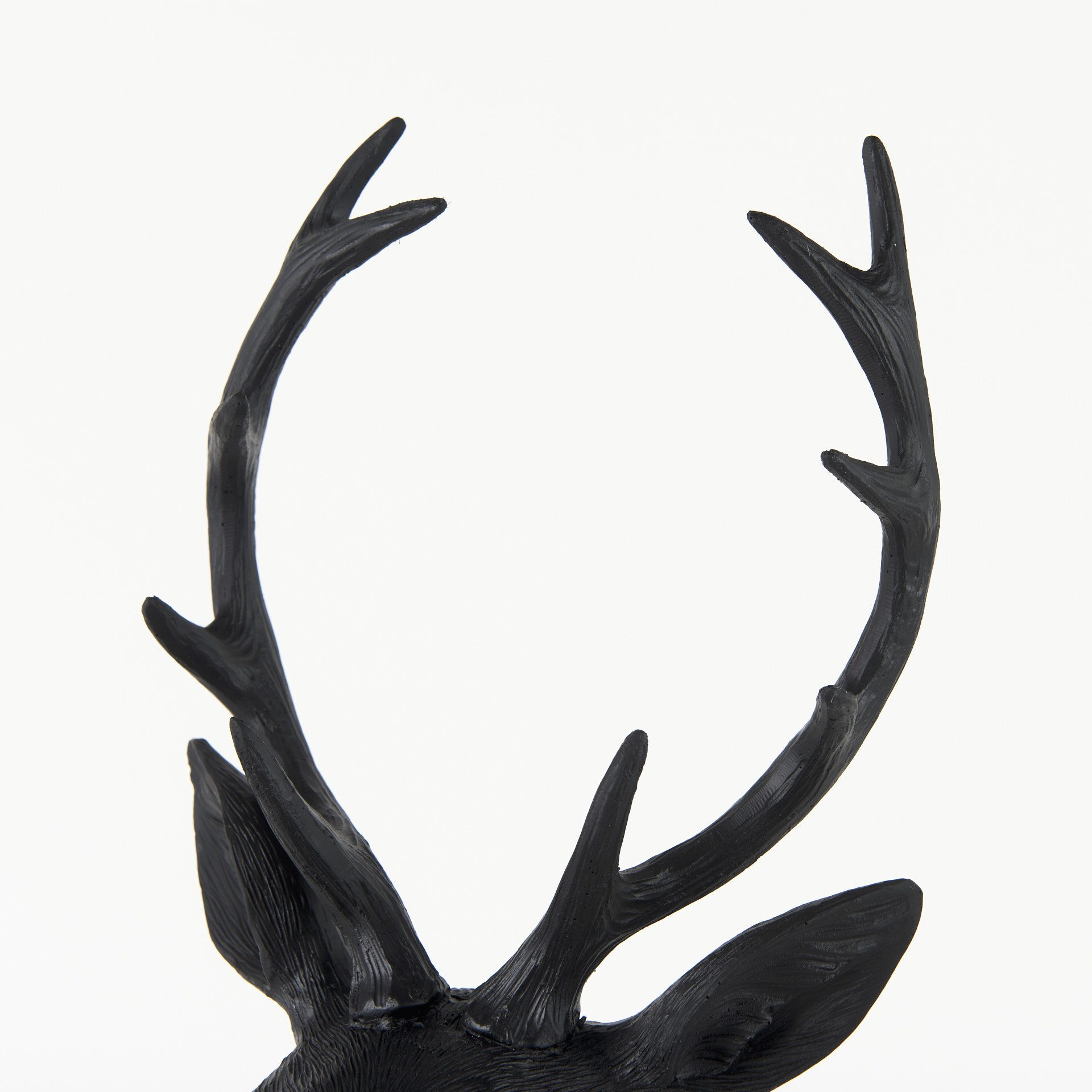 Mozart Deer Bust Black Painted Resin