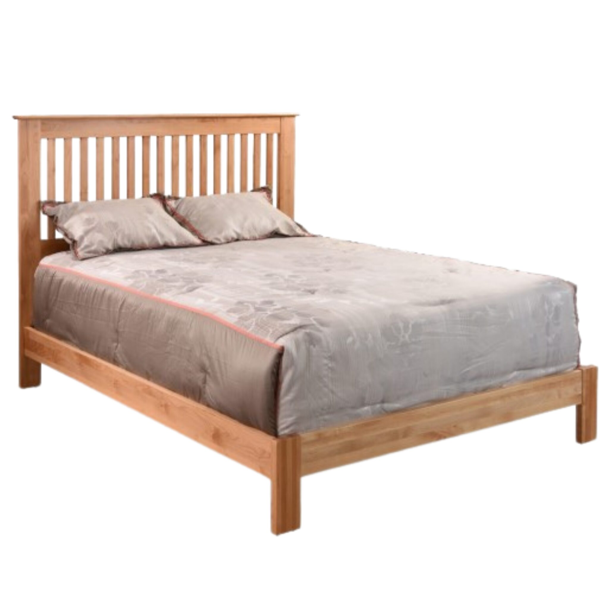 Shaker King Bed Set in Brown Mahogany - Low rise